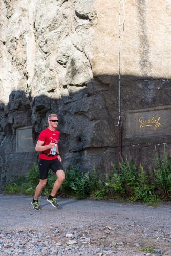 Löpare från Boden Fortress 2018. Här från vallgraven i Åbergsfortet.